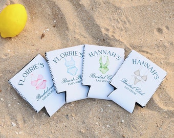 Coastal Bachelorette Can Cooler, Custom Swimsuit Can Cooler, Beach Bachelorette Party, Lake Life Party Favors, Fun Stylish Cup Sleeves