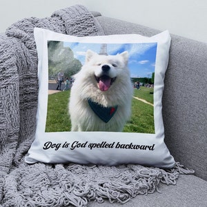 Custom Pet Photo Pillow Cover, Personalized Dog Pillow, Pet Memorial Gift, Personalized Throw Pillowcase with Pictures, Gift for Pet Owner