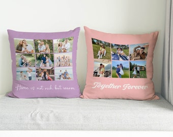 Custom Photo Collage Pillow Cover,Personalized Photo Pillow From Pet Mom Dad Her,Personalized Pillow Cover with Pictures,Housewarming Gift