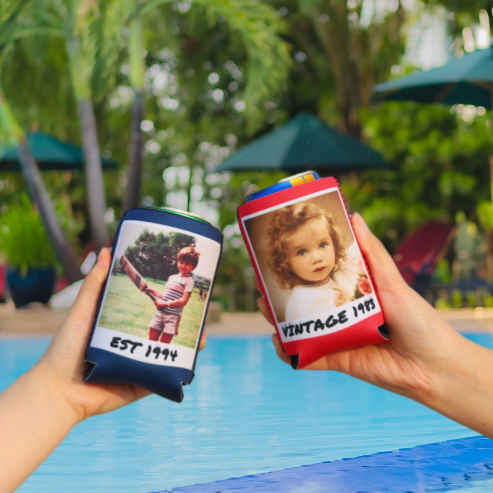 Personalized Insulated Can Cooler, Funny Birthday Favors, 30th 40th 50th Birthday Slim Can, Photo Can Cooler, Drink Sleeves for a Fiesta