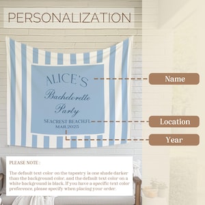 Tapisserie côtière personnalisée pour célibataires, bannière Beach Bach, décoration de fête côtière, bannière toast sur la côte, cadeaux personnalisés image 7