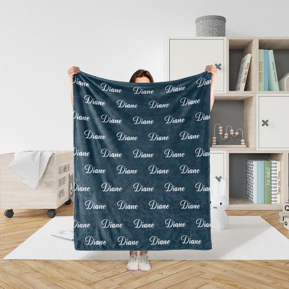 Personalized Blanket With Name,Minky Blanket For Baby Adults Friends Wife Bridesmaids Pets,Multi Size Color Monogram Blanket,Gift For Kids