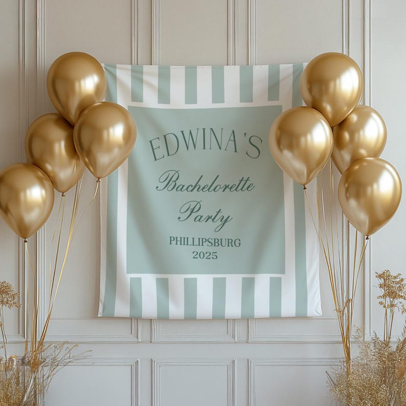 Tapisserie côtière personnalisée pour célibataires, bannière Beach Bach, décoration de fête côtière, bannière toast sur la côte, cadeaux personnalisés image 1