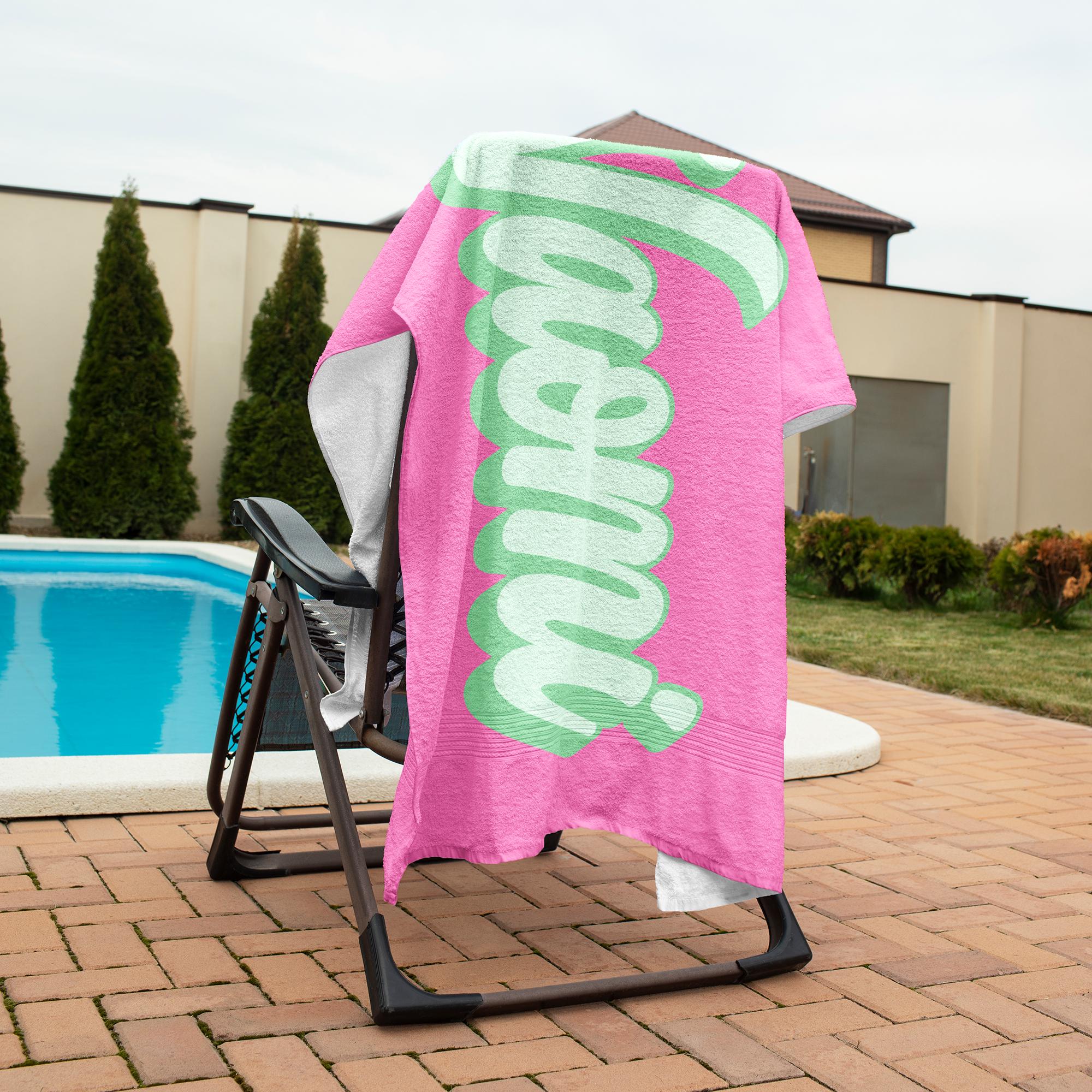 Personalized Name Beach Towel - Custom 30x60 Inch Microfiber Towel For Pool, Beach & Gifts - View #7
