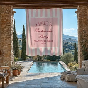 Tapisserie côtière personnalisée pour célibataires, bannière Beach Bach, décoration de fête côtière, bannière toast sur la côte, cadeaux personnalisés image 9