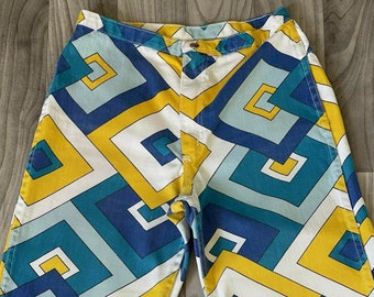 Vintage 70s Wrangler Bell Bottoms, Psychedelic Print Jeans, Size 11/12