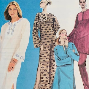 Vintage McCall&#39;s Uncut Sewing Pattern 3075 Size Lg/XL Caftan Robe Tunic Top Blouse and Pants