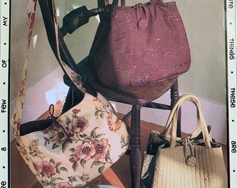 Vintage Favorite Things Pattern Designs #055 An Everyday Bag Tote Purse w/2 Outside Pockets Shoulder Strap or Short Handles