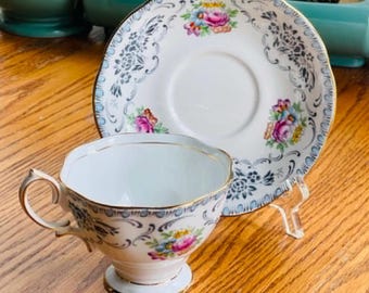 Vintage Royal Albert Bone China Damask Tea Cup & Saucer