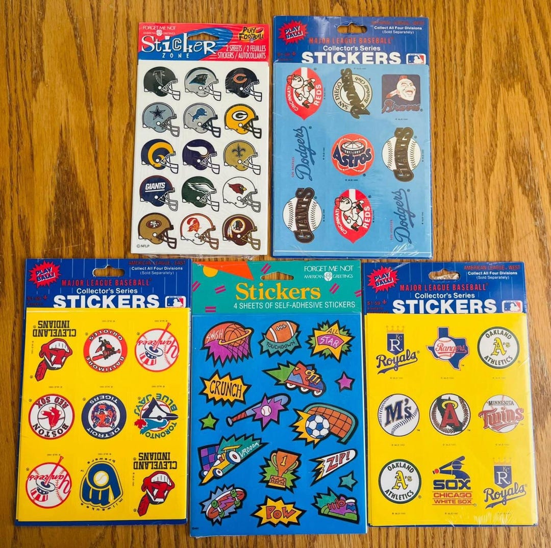 Vintage MLB Team Stickers: 18 Sheets New Sealed 1990s Collectibles - Etsy