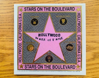 Vintage 1992 (New) Hollywood California U.S.A. Walk of Fame Ceramic Souvenir Heat Proof Tile Wall Mount or Counter Stars on the Boulevard