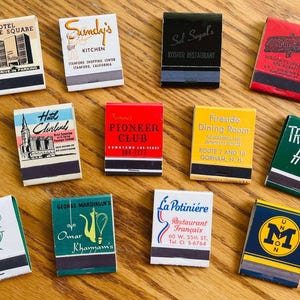 16 Vintage 50&#39;s/60&#39;s Front Strike Matches Match Books UNUSED Cigarette Cigar Tobacciana Hotel Motel Restaurant Casino Advertisement