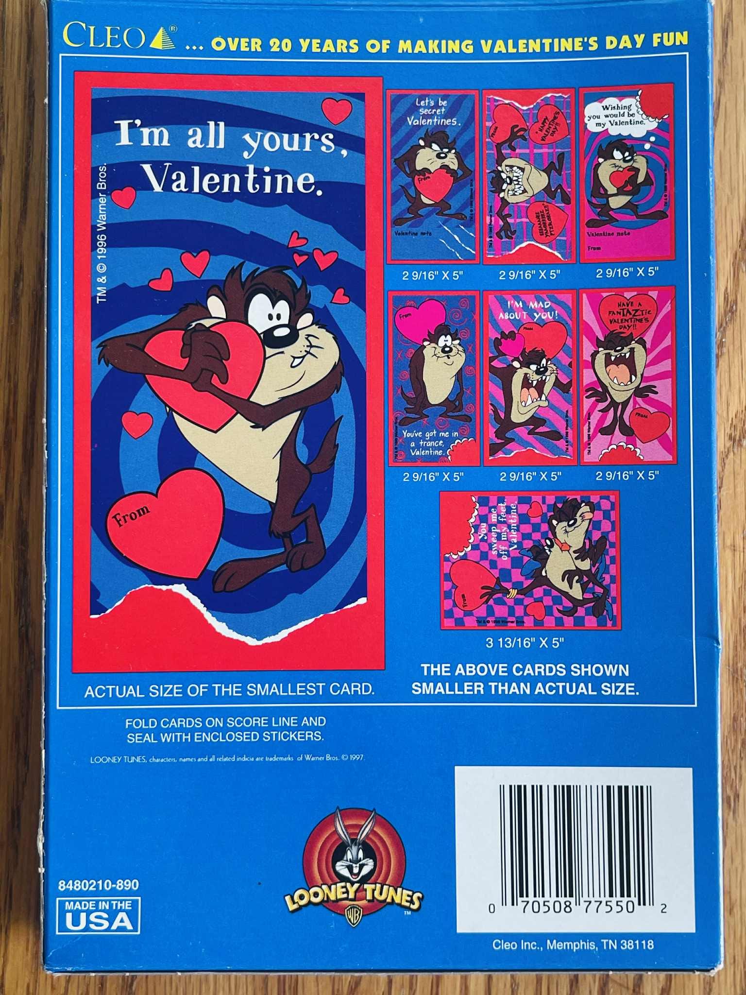 専用です☆当時物USAヴィンテージカード ベビー③⑩＆フラワー①＆アニマル⑧⑨ Vintage 1997 Taz Tasmanian Devil Valentine's Day Cards With