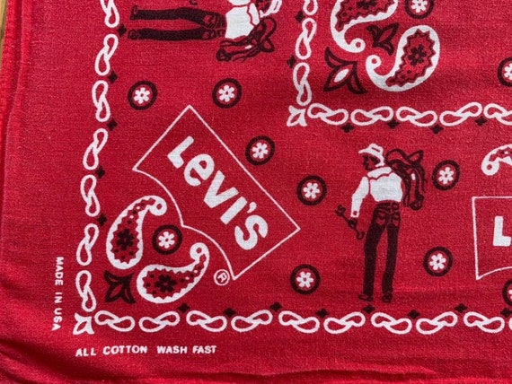 Vintage LEVI'S All Cotton Wash Fast Made In USA W… - image 5