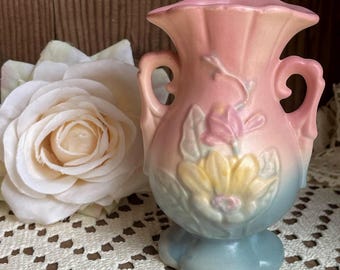 Vintage Hull Art Pottery Vase: Magnolia Floral, Pastel Glazed