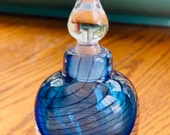 Robert Held Blue Iridescent Art Glass Vase Signed - Etsy