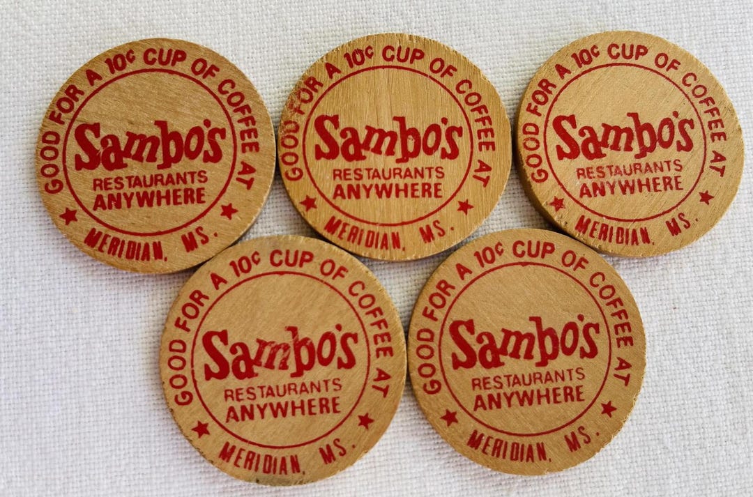 Coffee Tokens 5 Vintage Sambo's Meridian MS Wooden Coffee Tokens - Etsy