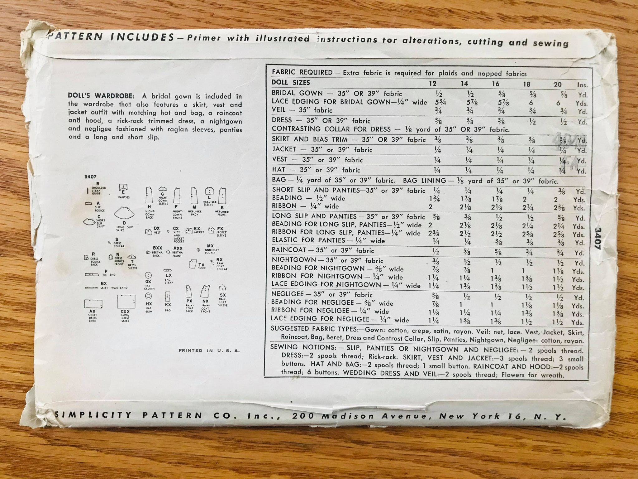 Vintage 1940s Simplicity 3407 Sewing Pattern: 16