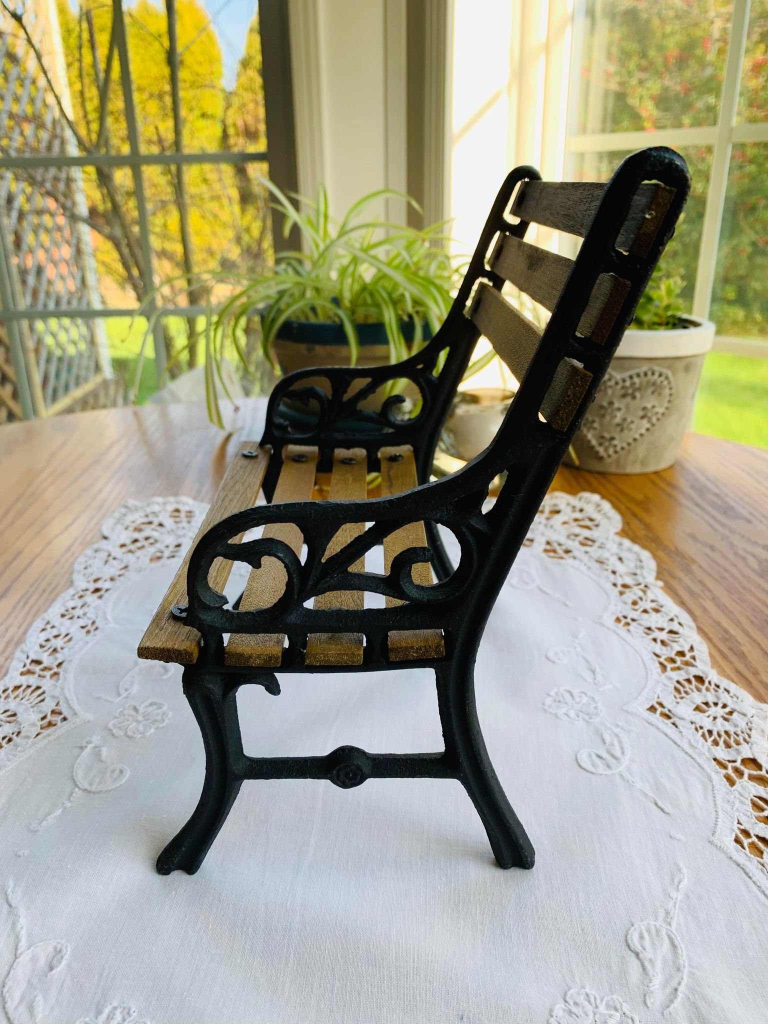 Vintage Cast Iron & Wood Doll House Furniture Miniature Park Etsy