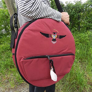 Borsa impermeabile per tamburo con telaio, borsa robusta per tamburi rotondi, copertura protettiva per tamburi sciamanici, borsa per il trasporto di tamburi