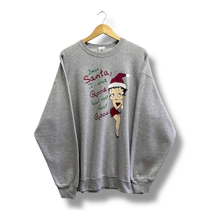 Vintage Y2K Betty Boop Soft Grey Sweatshirt XLARGE Crewneck Betty Boop Sweater Pullover Betty Boop Cartoon Betty Boop Print Logo Jumper