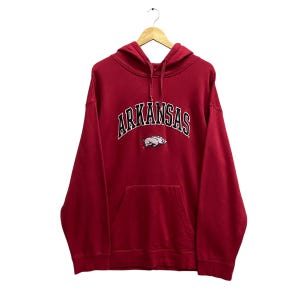 Vintage Arkansas Razorbacks Red Hoodie XLarge Arkansas Razorbacks Crewneck Arkansas Razorbacks Sweater Pullover Embroidered Logo Jumper