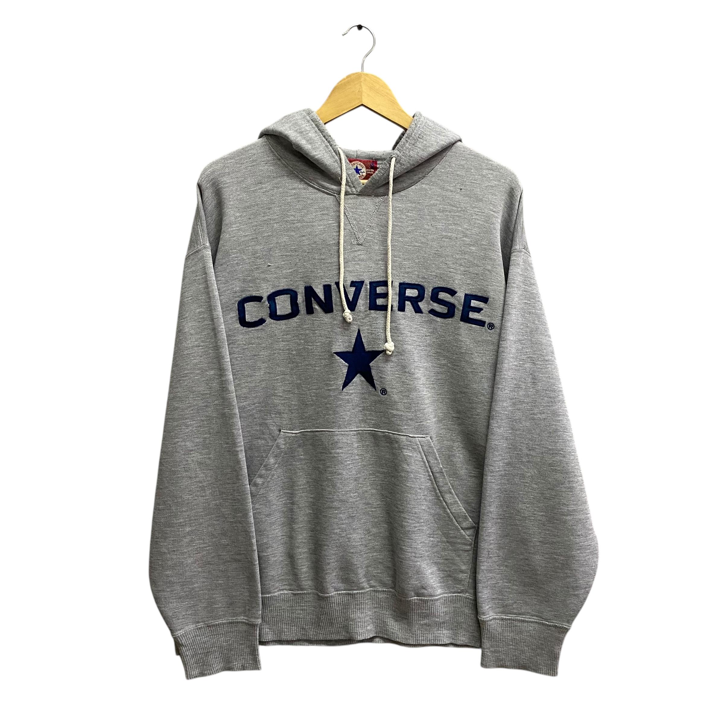Vintage 90s Converse One Star Hoodie Grey Large Converse Crewneck 