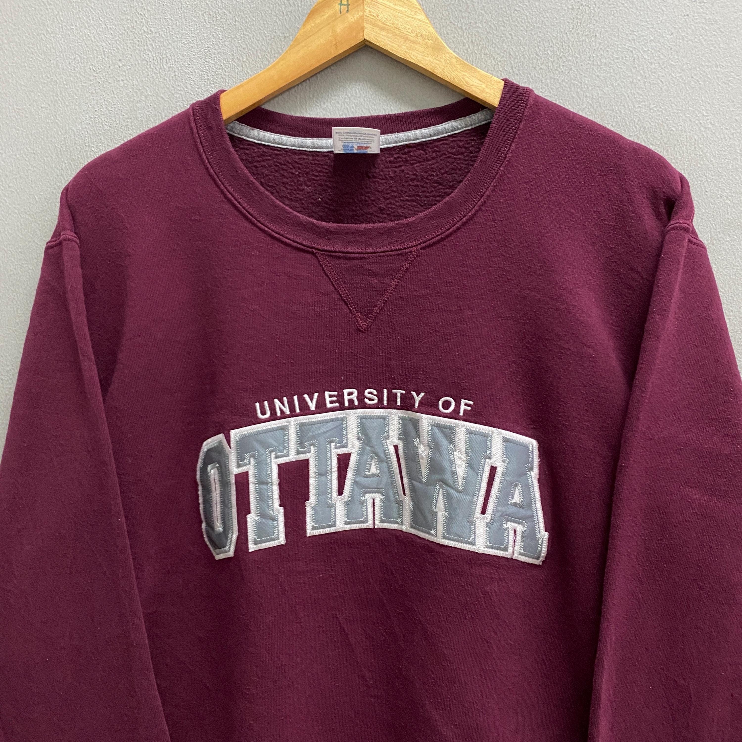 Vintage Ottawa University Sweatshirt Large Retro College Apparel 