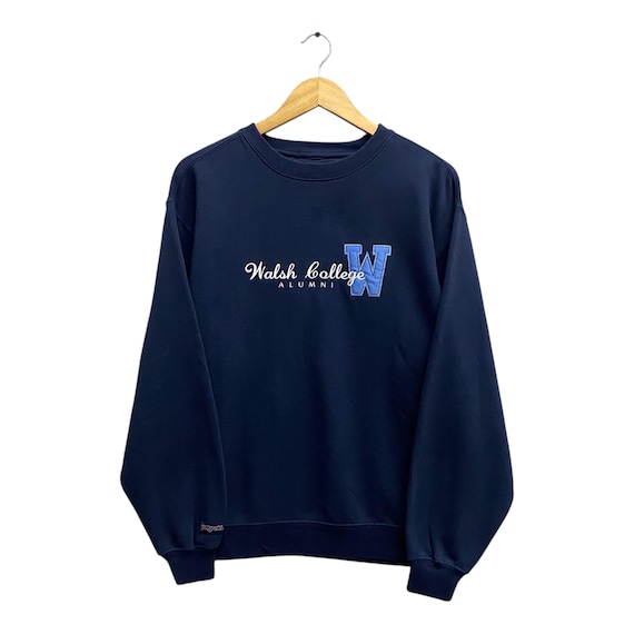 Vintage 90's Walsh College Alumni Navy Sweatshirt MEDIUM Walsh
