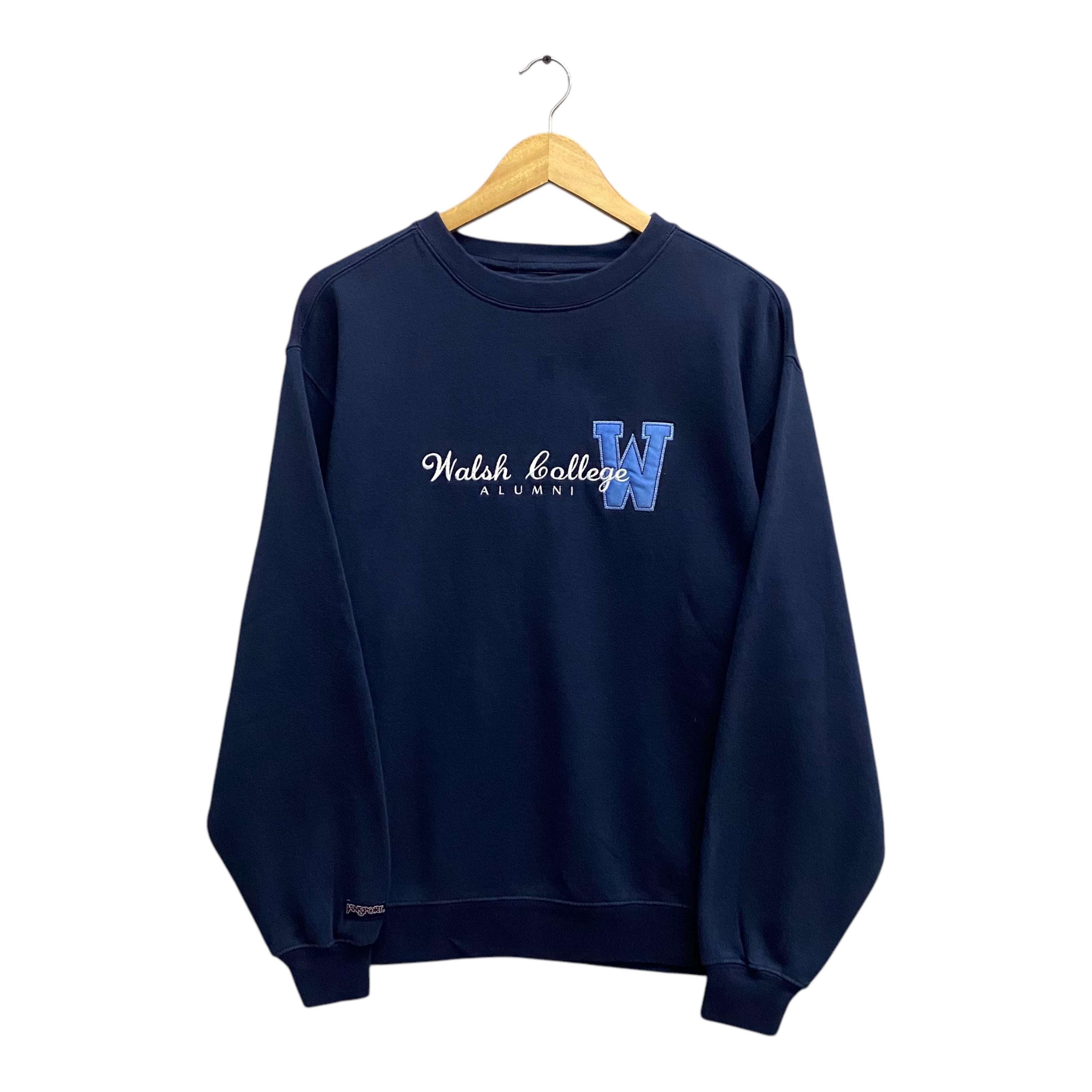 Vintage 90's Walsh College Alumni Navy Sweatshirt MEDIUM Walsh - Main Image