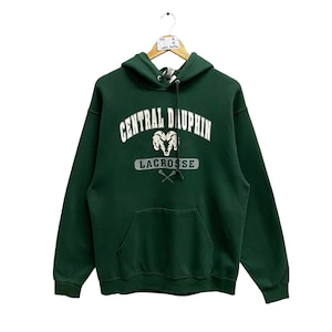 Vintage Central Dauphin La Crosse Green Hoodie Size Large Central Dauphin Crewneck Central Dauphin Sweater Pullover Print Logo Jumper