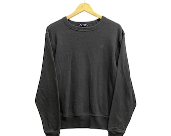 Vintage Champion basic-sweater met logo kleine klassieke trui met ronde hals, maat S