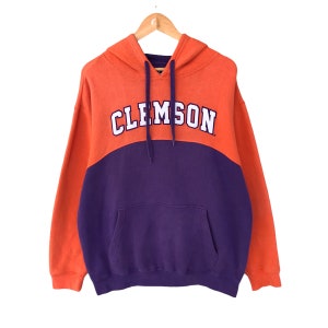 Vintage Clemson Tigers Colour Block Sweatshirt Large Clemson Crewneck Clemson University Sweater Pullover Clemson Tigers Embroidered Logo