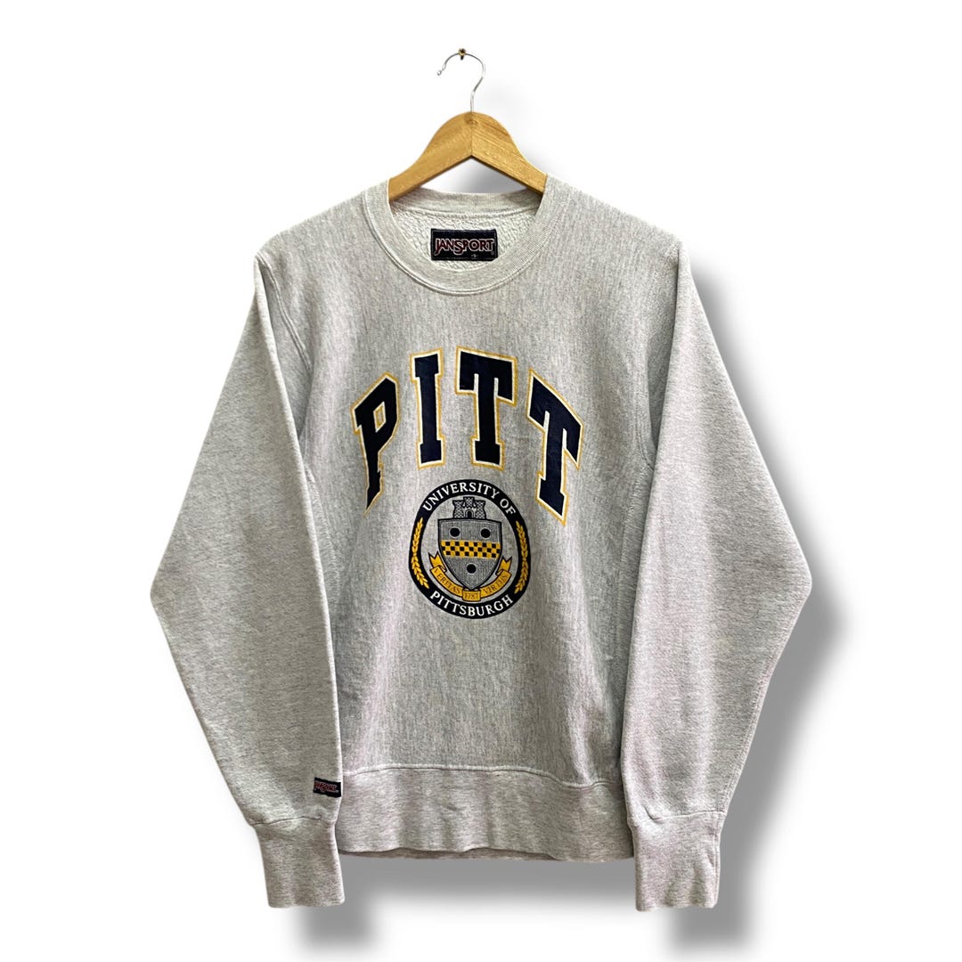 Vintage 90s University of Pittsburgh Grey Printed Sweatshirt Small ...