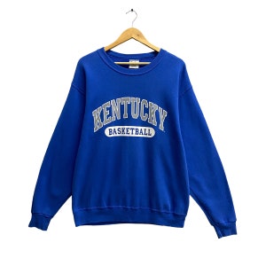 Vintage University Kentucky Sweatshirt Kentucky Crewneck Kentucky Wildcats Sweater Pullover Kentucky Wildcats Print Logo Blue Large