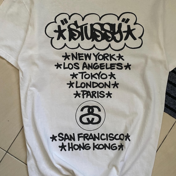 Vintage Y2K Stussy X Haze World Tour Distressed T-shirt Rare