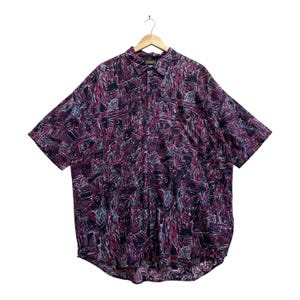 Vintage Y2K High Surf Hawaiian Wild Flower Shirt XLARGE Floral Beach Island Tiki Honolulu Aloha Wear Surf Printed Button Up Shirt Size XL