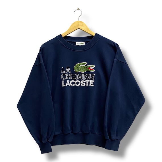 Vintage 90s La Chemise Lacoste Navy Unisex Sweatshirt Medium