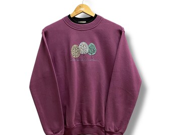 Vintage 90s Embroidered Floral Sweatshirt - Morning Sun Top Stitch