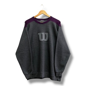 Vintage 90&#39;s Wilson Colour Block Sweatshirt LARGE Wilson Crewneck Wilson Sweater Pullover Wilson Equipment Sportswear Print Logo Jumper