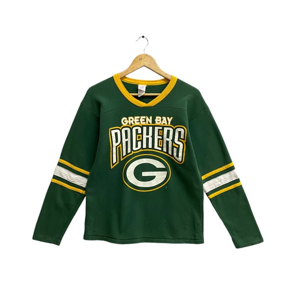 Vintage 90s Green Bay Packers Green Sweatshirt Ki… - image 1