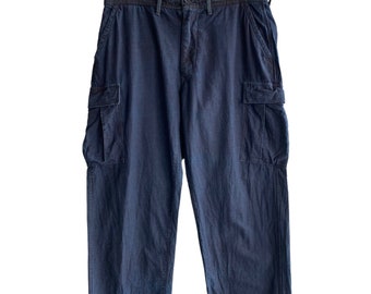 Vintage 45Rpm Indigo Denim Cargo Pants Streetwear Baggy Pants Vintage Japanese Brand Blue Indigo Denim Pants Cargo Size 34 Made In Japan