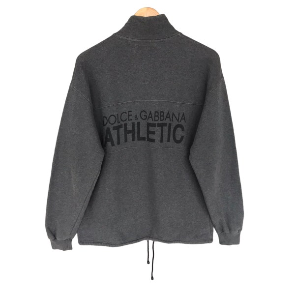 Vintage 90s Dolce Gabbana Athletic Grey Sweatshirt Size Medium Dolce Gabbana Crewneck Dolce Gabbana Sweater Pullover Print Logo D&G Jumper