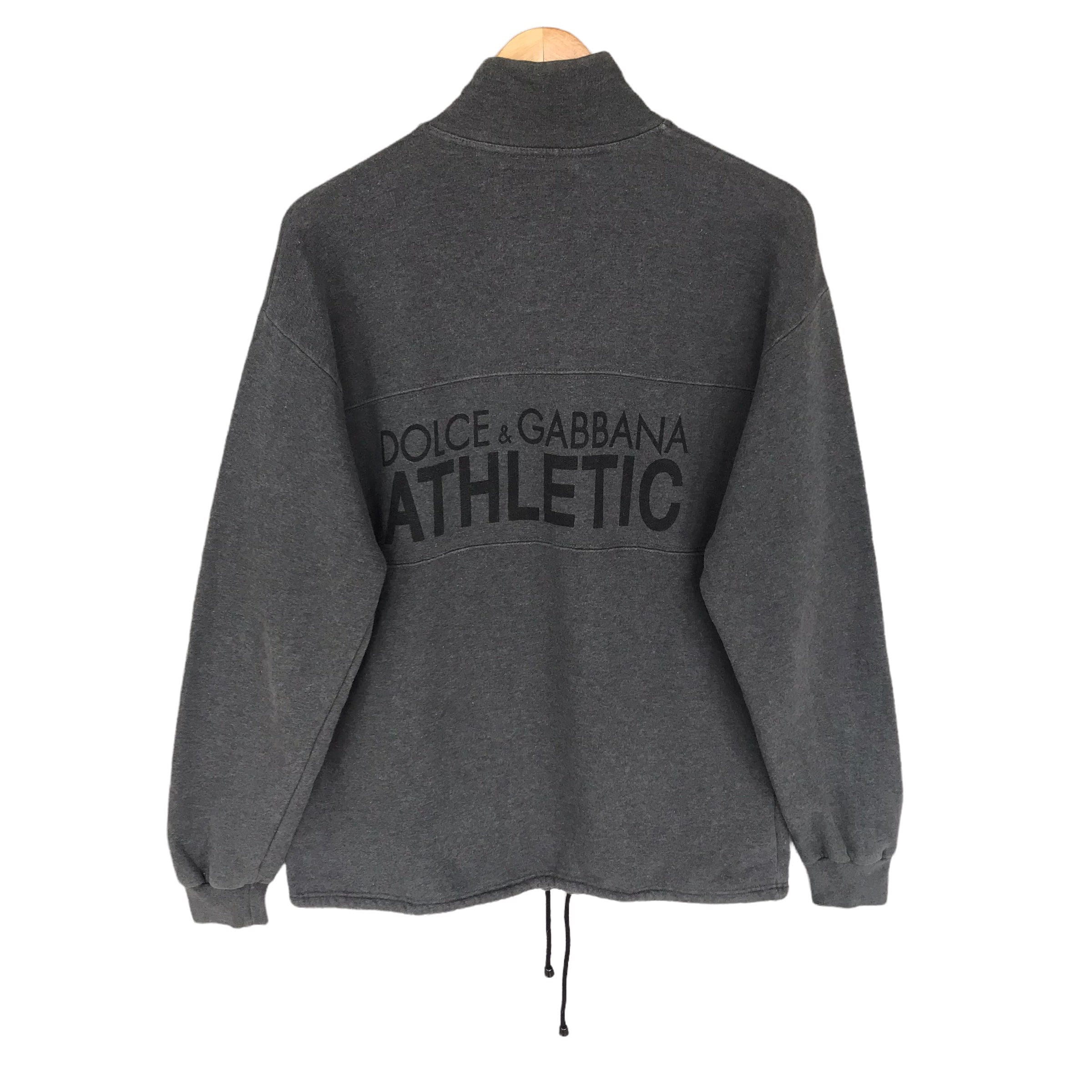 Vintage 90s Dolce Gabbana Athletic Grey Sweatshirt Size Medium 