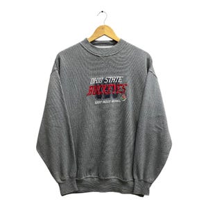 Vintage 90&#39;s OSU Ohio State Grey Sweatshirt MEDIUM Buckeyes Crewneck Buckeyes Rose Bowl Sweater Pullover Embroidered Logo Ohio State Jumper
