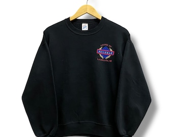 Vintage 90s Heilman House of Lacrosse Black Sweatshirt Medium Vintage Lacrosse Hoodie Athletic Sports Crewneck Embroidered Size M
