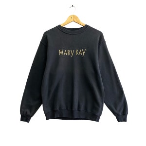 Vintage 90s Mary Kay Black Faded Sweatshirt Size Large Mary Kay Crewneck Mary Kay Sweater Pullover Spell Out Embroidery Logo Mary Kay Jumper