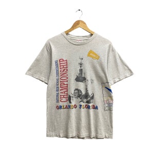 Vintage 90s National High School Cheerleader Championship Orlando Florida Grey Tshirt Size Large Orlando Florida Crewneck Print Logo Jumper