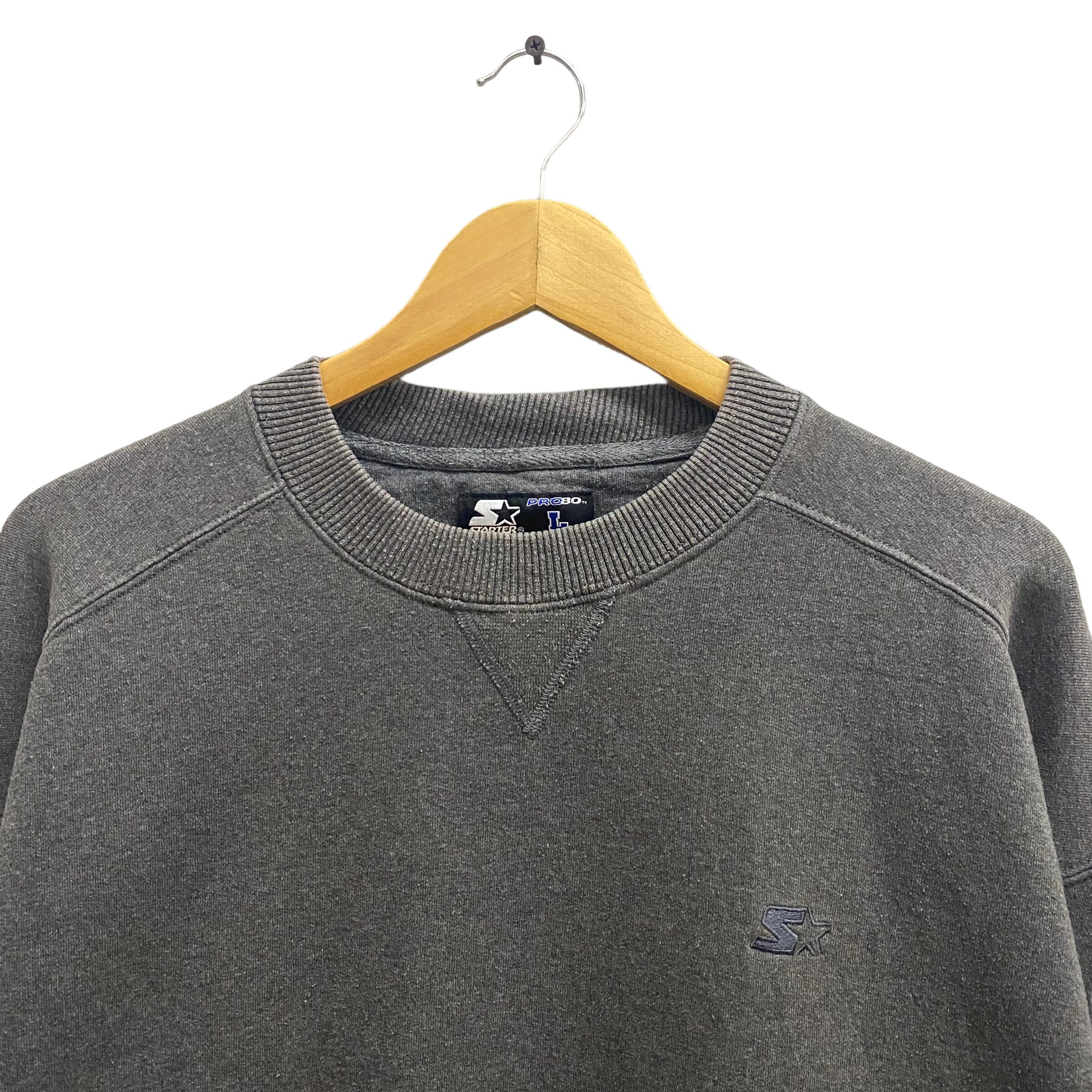 【UNDERBASE】Starter heavy weight sweat shirts Vintage 00s Starter Heavy Weight Grey Faded Sweatshirt Size