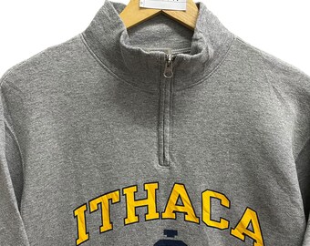 Vintage 00s Ithaca College Soft Grey Sweatshirt Medium Ithaca